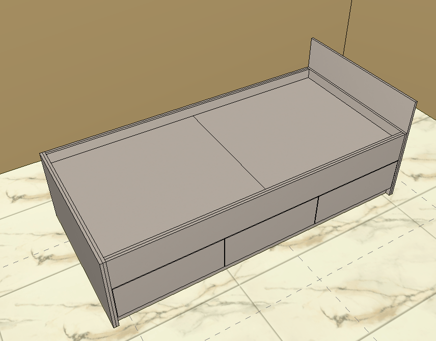 projeto de cama montado