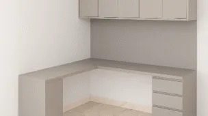 Projeto de escritório com plano de corte