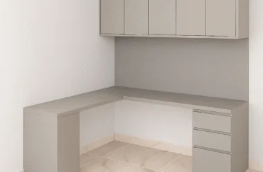 Projeto de escritório com plano de corte